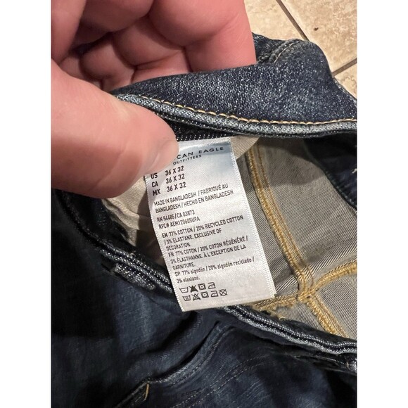 American Eagle Jeans Mens 36x32 Blue Airflex Plus Athletic Skinny Stretch NEW - Picture 5 of 8